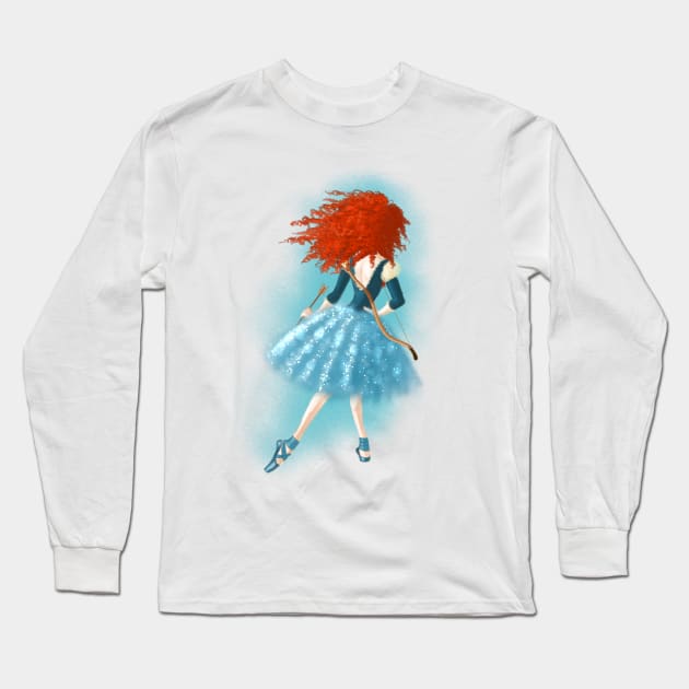 Red Haired Lass Long Sleeve T-Shirt by amadeuxway